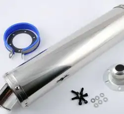 Глушитель (тюнинг)   420*100mm, креп. Ø78mm   (нержавейка, хром, mod:12)