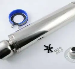Глушитель (тюнинг)   420*100mm, креп. Ø78mm   (нержавейка, хром, mod:24)
