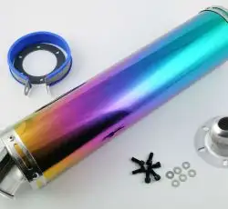 Глушитель (тюнинг)   420*100mm, креп. Ø78mm   (нержавейка, радуга)