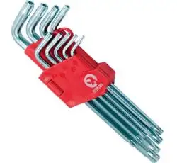Набор ключей Г-образных TORX с отверстием 9шт, Т10-Т50, CrV, Big