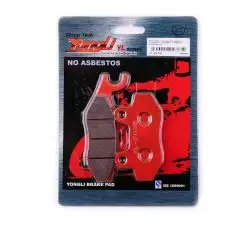 Колодки тормозные (диск) 4T GY6 50-150 (RACE/STORM, ухо лево, красные)