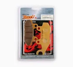 Колодки тормозные (диск)   4T GY6 50-150   (RACE/STORM, ухо в право, желтые)   YONGLI PRO