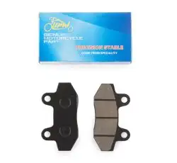 Колодки тормозные (диск) 4T GY6 50-150 (RACE/STORM, под двухпоршневой суппорт, черные) KOMATCU