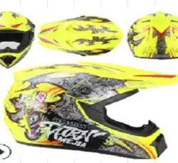Шлем кроссовый   (mod:225) (size:XL, YELOW DRAGON)