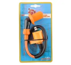 Катушка зажигания (тюнинг)   4T GY6 50-150, Honda DIO   (оранжевая, +насвечник)   FIRE FLAME