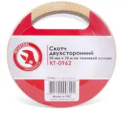 Скотч двухсторонний 50 мм*10 м на тканевой основе INTERTOOL