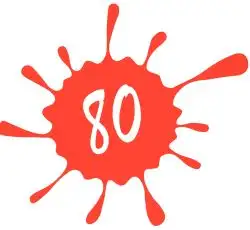 Наклейка декор 80 (24x25см, красная) (#5627)