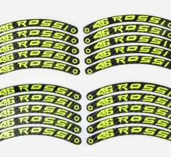 Наклейка   на колесо   декор   46 ROSSI, 10шт   (желтая)   (#6059)
