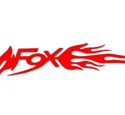 Наклейка логотип FOX (20x5см, красная, 2шт) (#049)