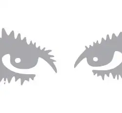 Наклейка   декор   EYES   (18х6см, серая)   (#HQ5)