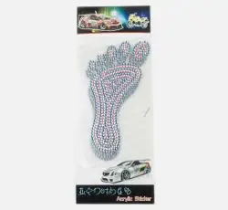 Наклейка   декор   FOOT   (16x9см, стразы розовые)