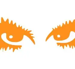 Наклейка   декор   EYES   (18х6см, оранжевая)   (#HQ5)
