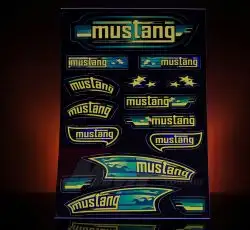 Наклейки   (набор) MUSTANG   (33х22см, черные) EVO-2