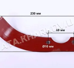 Нож фрезы левый   (L-225)   DIGGER