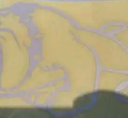 Наклейка   декор   DOG   (13x10cм, серебро, левая)   (#HQ007WL)