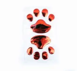 Наклейка   шильдик   CATS PAW   (7x6см, 2шт, алюминий, красный)   (#4725)