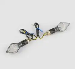 Повороты светодиодные, кристалл (пара)   (13 LED, синий свет,  карбон, белое стекло)   GJCT