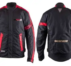 Мотокуртка   SCOYCO   (текстиль) (size:XL, черно-красная, mod:JK34)