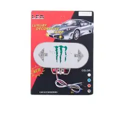Стоп-сигнал диодный с поворотами (в сборе)   универсальный (зеленые, MONSTER ENERGY)   (mod:JC-605)   JCAA