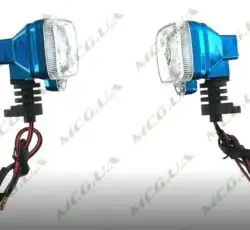 Поворот светодиодный, квадрат   (9 LED, синий, Г-обгазный, белое стекло)   JS