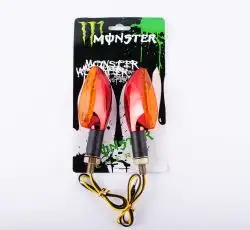 Повороты светодиодные (пара)   стреловидные   (красные, желтое стекло, 11 диодов)   MONSTER ENERGY