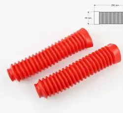 Гофры передней вилки (пара) универсальные L-250mm, d-30mm, D-50mm (красные) KTO