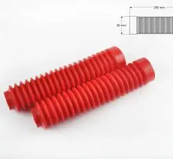 Гофры передней вилки (пара) универсальные L-250mm, d-30mm, D-50mm (красные) MZK