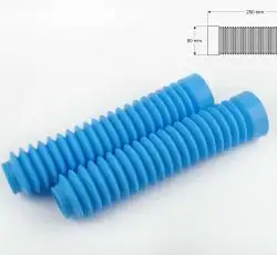 Гофры передней вилки (пара) универсальные L-250mm, d-30mm, D-50mm (голубые) MZK