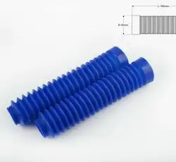 Гофры передней вилки (пара) универсальные L-190mm, d-30mm, D-45mm (синие) MZK