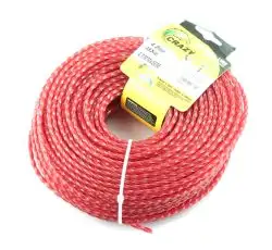 Леска мотокосы   Ø4,0mm, 60 метров   (косичка, красная)