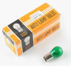 Лампа S25 (двухконтактная)   12V 21W/5W   (стоп, габарит)   (зеленая)   ORANGE BOX