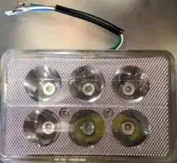 Вставка в фару светодиодная квадратная  LED (6 диодив  со стеклом и подсветкой) (15,5*10) EVO
