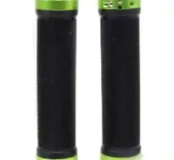 Грипсы (ручки руля)   SPELLI  SBG-6703-Lock, Черные с зелеными локами,прямые, круглые,  длина 132 мм FM