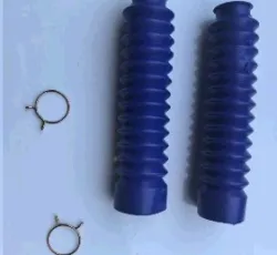 Гофры передней вилки (пара) универсальные L-220mm, d-30mm, D-50mm (синие) KTO