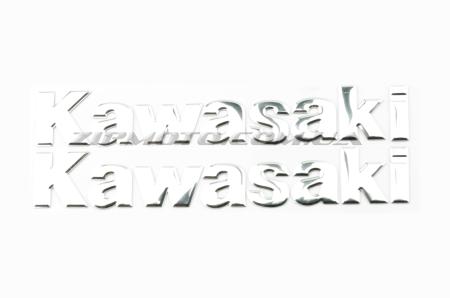 Наклейка   буквы рельефные   KAWASAKI   (20х7см, 2шт, хром)   (#7309) - 11245