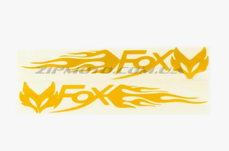 Наклейка   логотип   FOX   (20x5см, желтая, 2шт)   (#049) - 11595