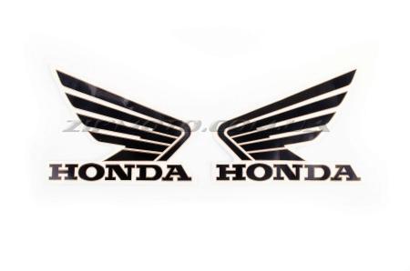 Наклейка   логотип   (mod:Honda  15x3см, 2шт, черный)   (#1846B) - 11640