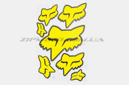Наклейки (набор)   спонсор   FOX   (28х20см, желтые)   (#7061) - 12402