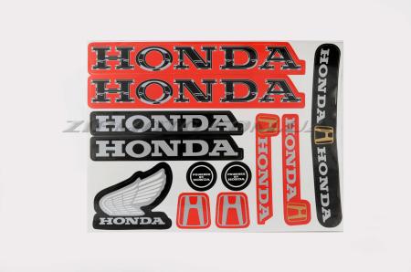 Наклейки (набор)   Honda   (32х24см, красные)   E11 - 12584
