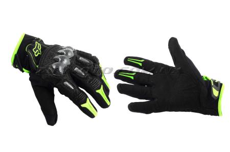 Перчатки   FOX   BOMBER   (mod:FX-5, size:M, черно-зеленые) - 14314
