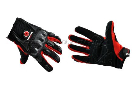 Перчатки   (mod:HD-12, size:L, красные, текстиль, карбон)   SCOYCO - 14409