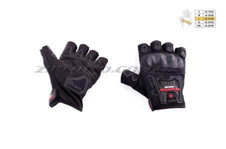 Перчатки без пальцев   (mod:MC-12D, size:L, черные, текстиль)   SCOYCO - 14455