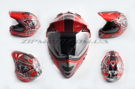 Шлем кроссовый   (mod:MX433) (с визором, size:XL, красный)   LS-2 - 26407