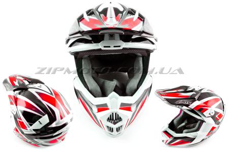 Шлем кроссовый   (mod:435) (size:XL, красный)   ZOX - 26469