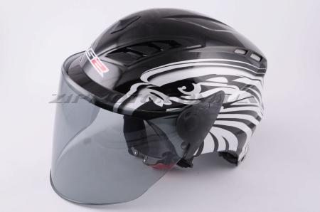 Шлем открытый   LS2   (mod:100) (аэроформа, черный визор) (size:L, BLACK EAGLE) - 26537