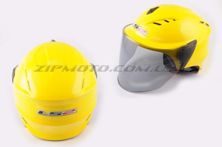 Шлем открытый   LS2   (mod:100) (аэроформа, черный визор) (size:L, желтый) - 26540
