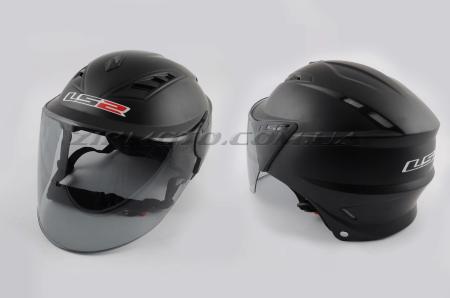 Шлем открытый   (mod:100) (аэроформа, черный визор) (size:L, черный матовый)   LS2 - 26542