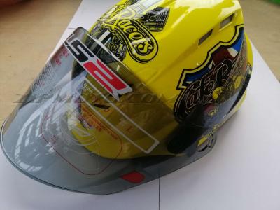 Шлем открытый   (mod:100) (аэроформа, черный визор) (size:XL, желтый)   LS2 - 26545