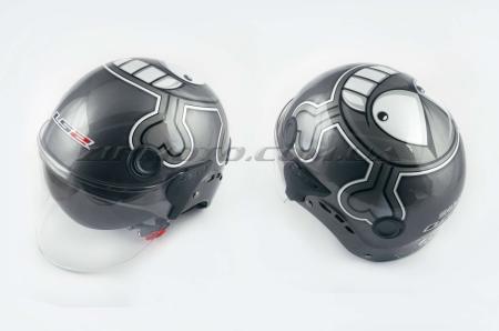 Шлем открытый   (mod:101) (классическая форма, прозрачный визор) (size:L, серый SKULLY)   LS2 - 26554