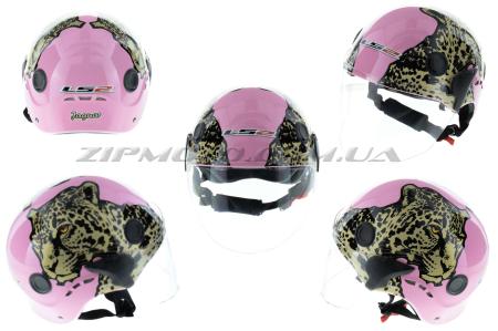 Шлем открытый   (mod:101) (классическая форма, прозрачный визор) (size:XL, розовый JAGUAR)   LS2 - 26557